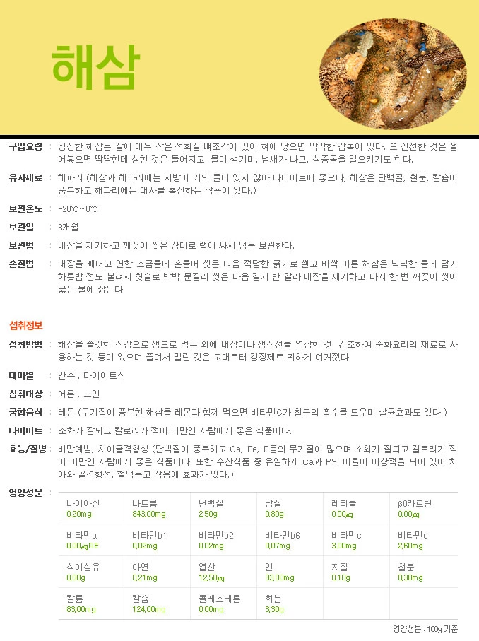 해삼 1kg~동해에서 다이버가 직접잡아요~ 상세 안내 1