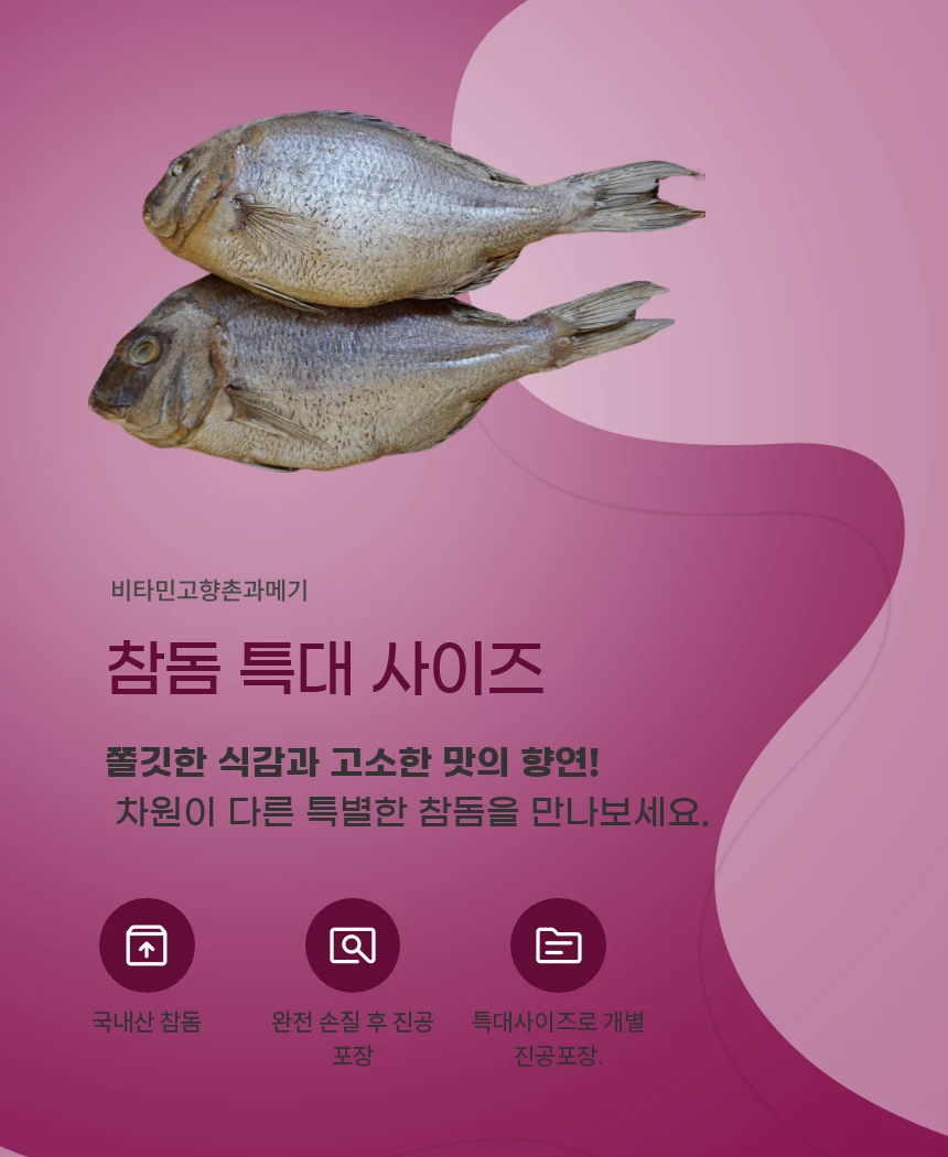 동해 해풍건조 국내산 반건조 참돔 완전손질 참돔3마리 (특대30cm내외/450g내외) 상세 안내 2